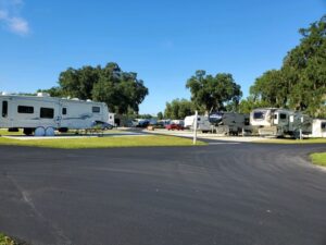 Center Court RV sites at Sunshine Village. We also have New and preowned homes located in Central Florida near The Villages in Webster
