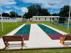 Shuffleboard Courts at Sunshine Village located in Central Florida near The Villages in Webster