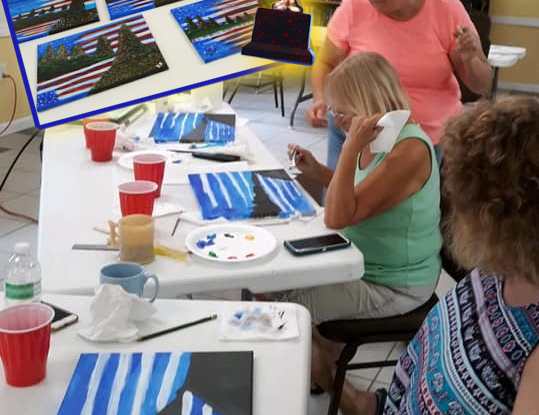 One of our regular paint & sip classes