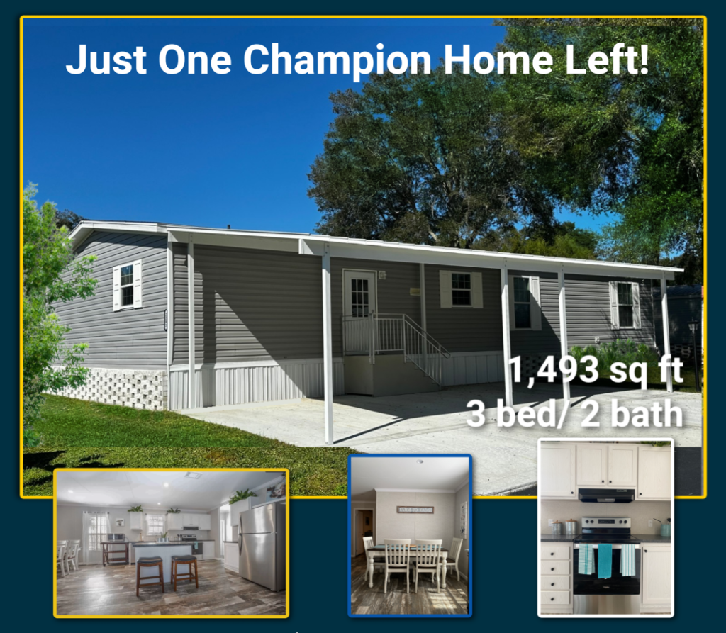 Brand new Champion Home 1,493 square feet 3 bed / 2 bath