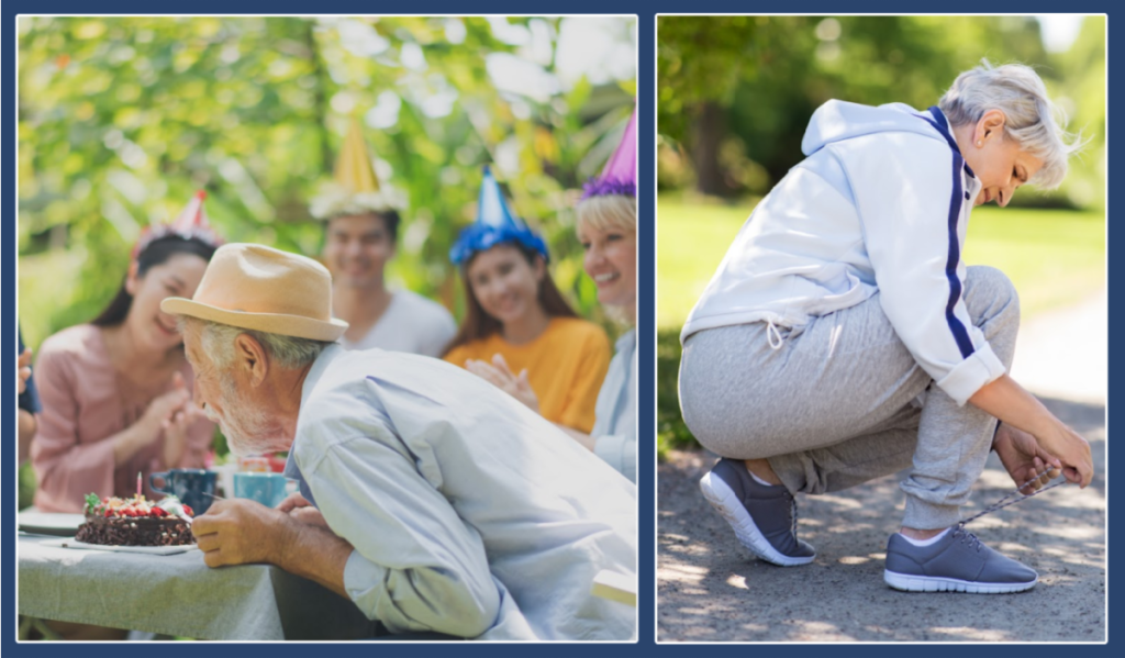 A 75th birthday and tying your shoe are examples of repetitive tasks or occasions.