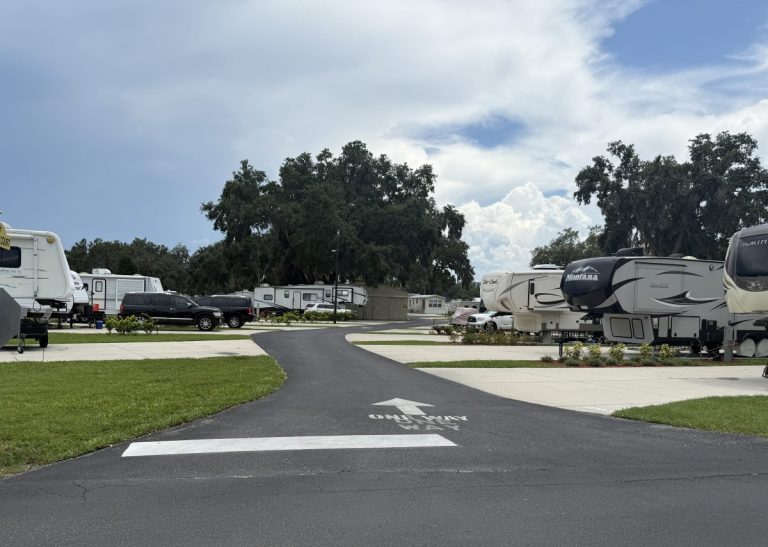 Center Court standard RV sites section at Sunshine Village in Central FL in Webster