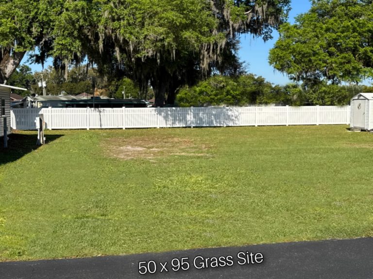 Large 50 x 95 Grass sites at Sunshine Village in Webster, Fl. Full hook-up with 30/50 amp